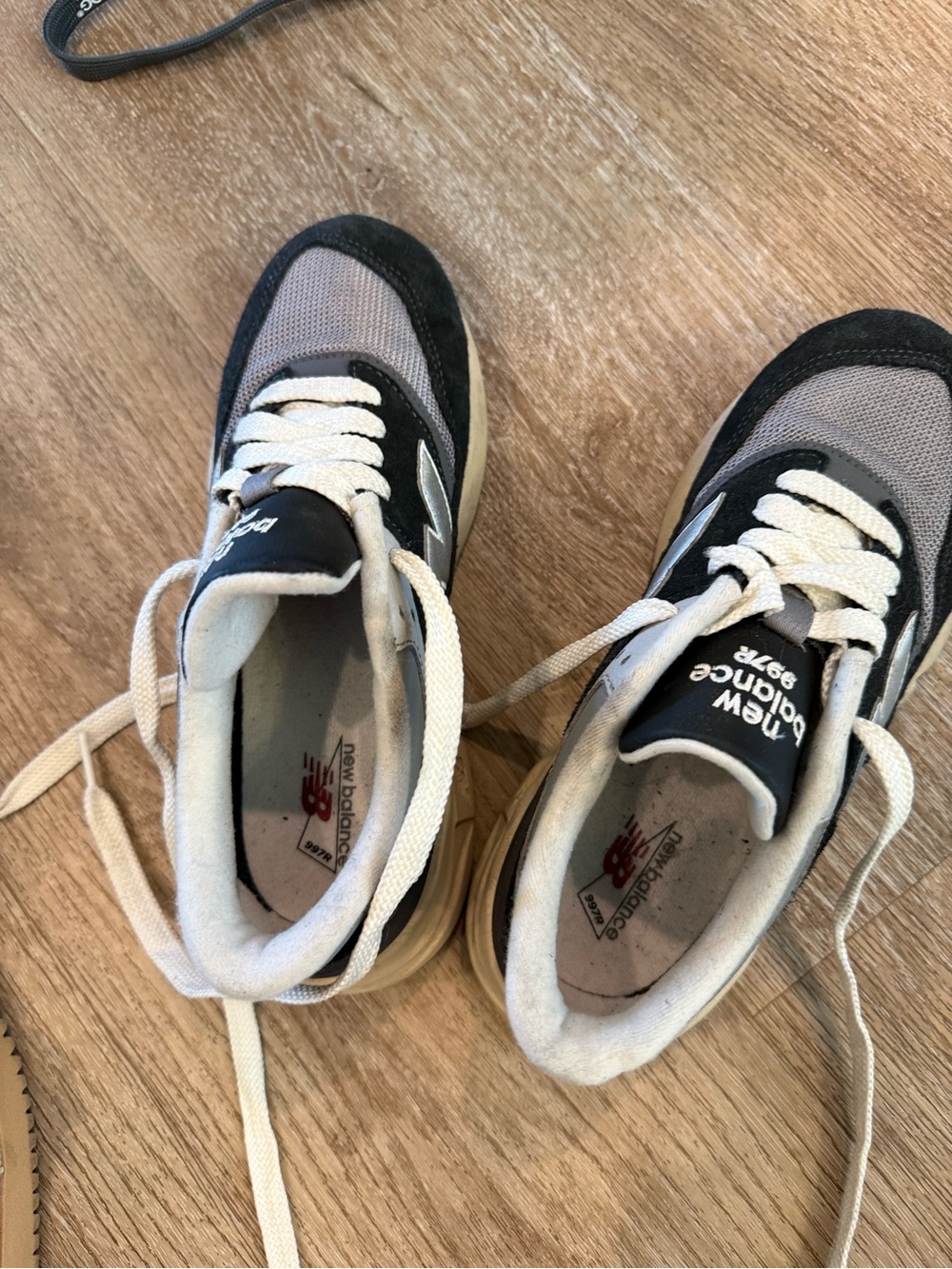 Kids New Balance Sneakers in Gray, Black & White